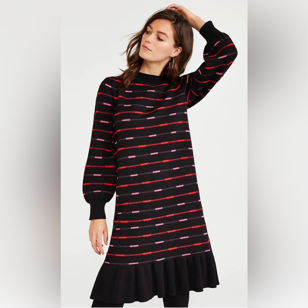 Ann Taylor Petite Striped Jacquard Sweater Dress